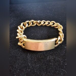 Vintage Name Plate Gold Electroplated Bracelet